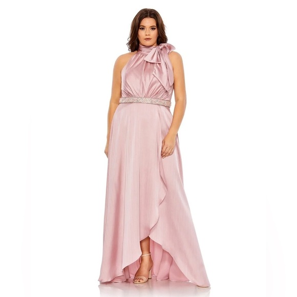 Mac Duggal 49578 NWT Pleated Halter Neckline Evening Gown - Picture 2 of 8